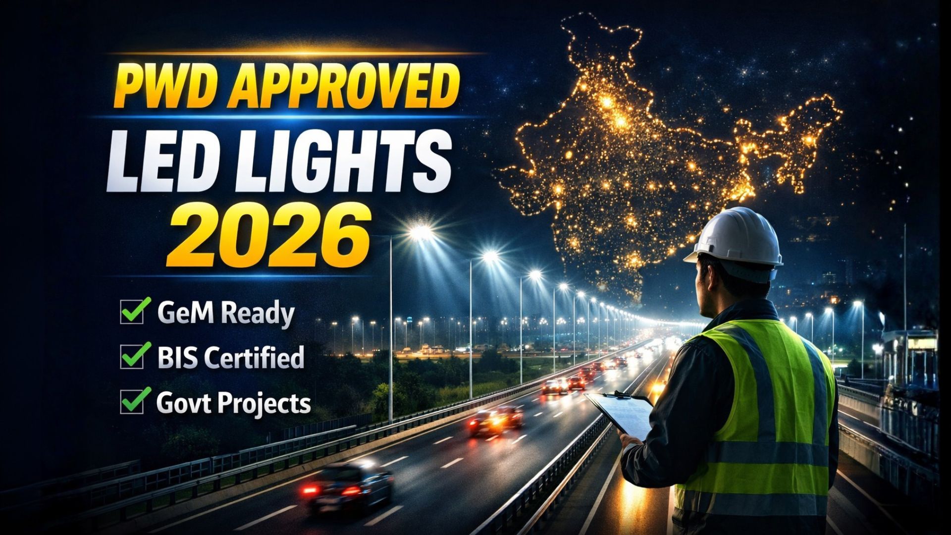 PWD & GeM Approved LED Lights India 2026 — Complete Guide for Contractors and Government Buyers
