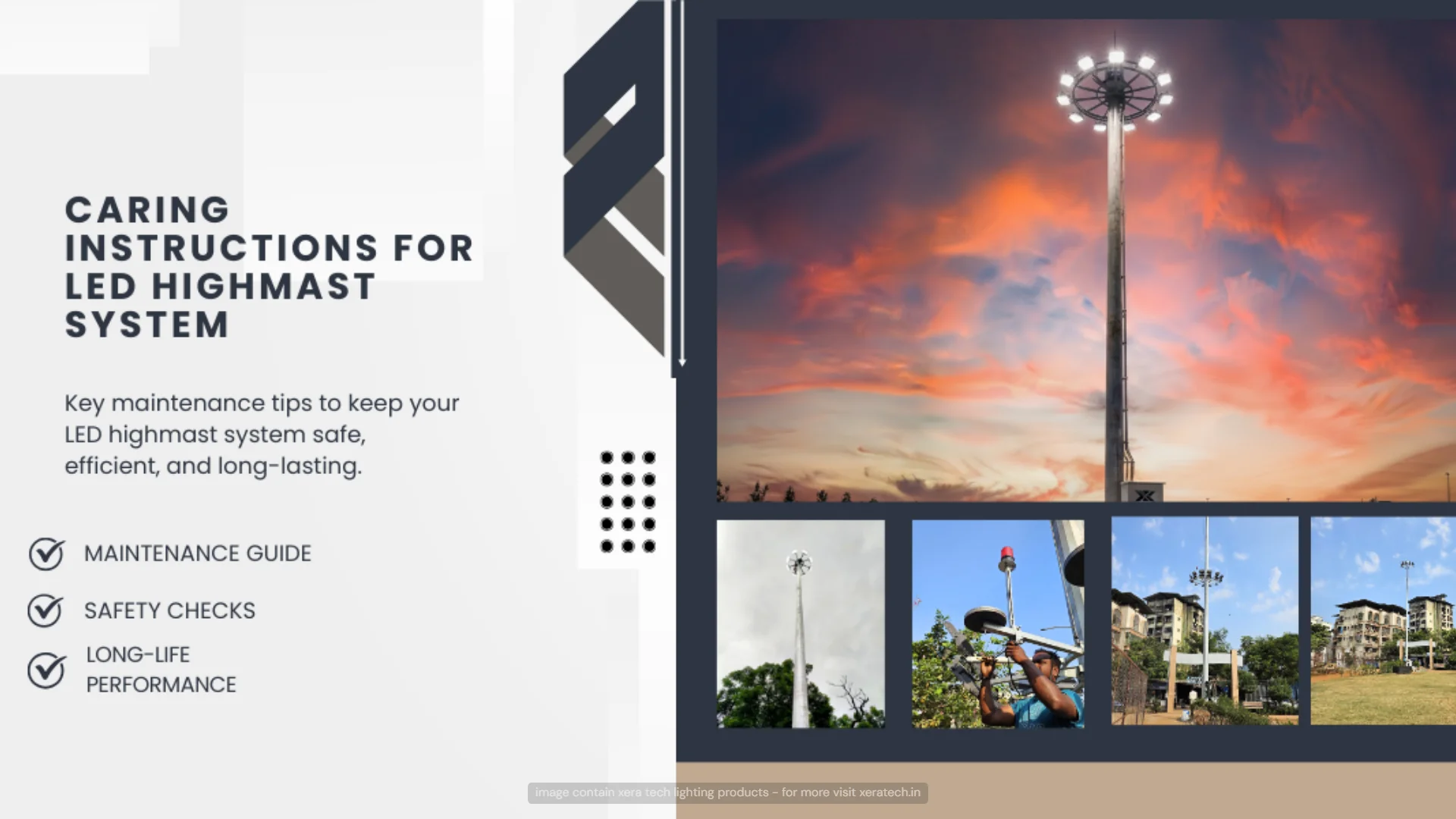 Caring Instructions for LED Highmast Systems