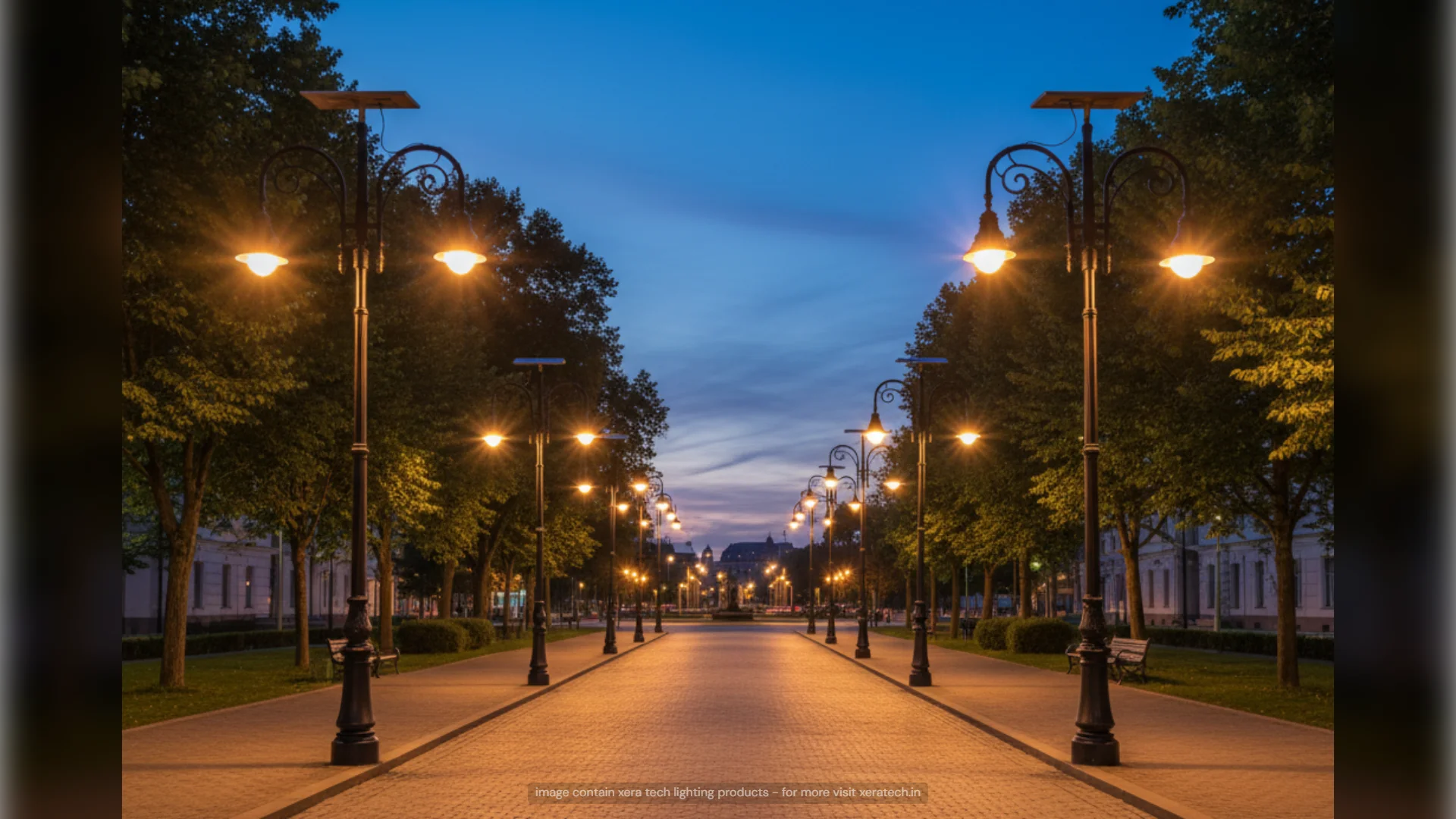सोलर डबल आर्म डेकोरेटिव्ह स्ट्रीट लाईट: शाश्वत आणि आकर्षक शहरी प्रकाश समाधान