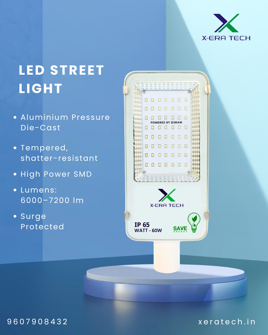 Glass model LED street light product photo