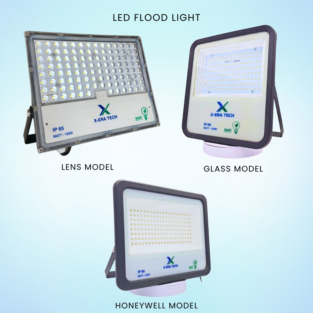 Infographic showing different types of LED flood lights