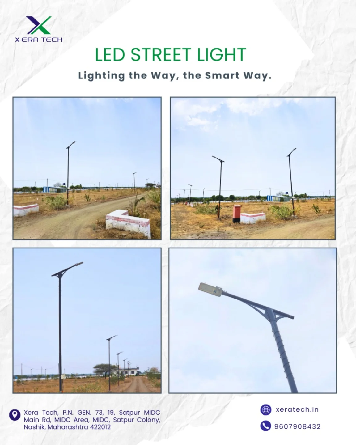 LED street light installed on road median