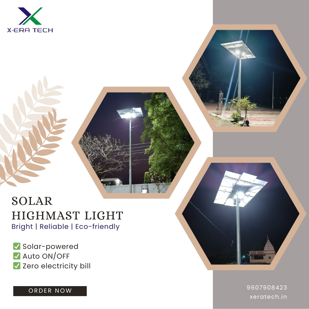 Solar high mast with pulley system