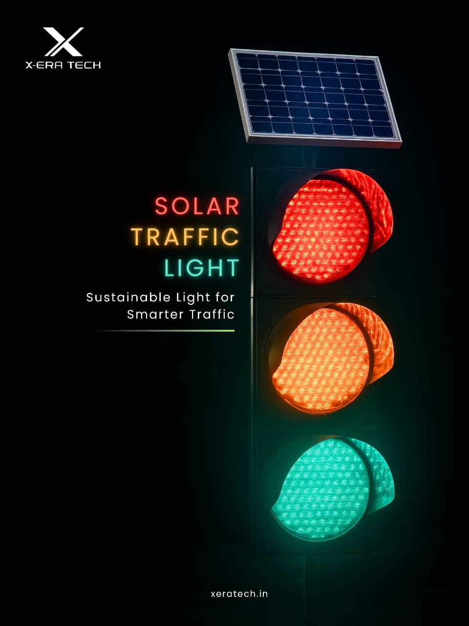 Solar-powered traffic signal light