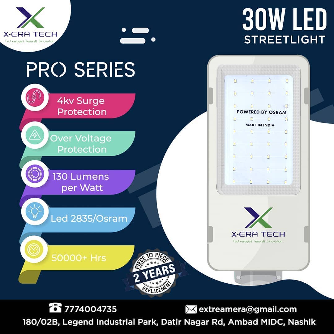 30W glass model LED street light