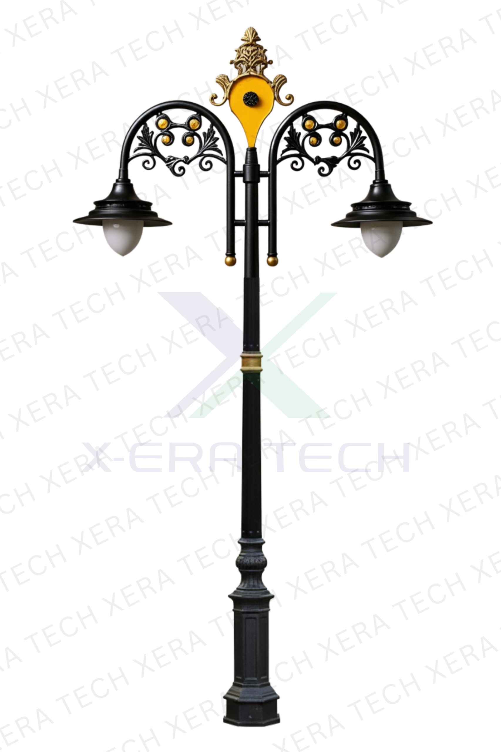 Classic style decorative street light on pole