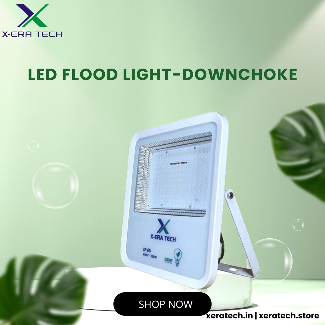 Xeratech downchoke LED flood light with angled mounting bracket