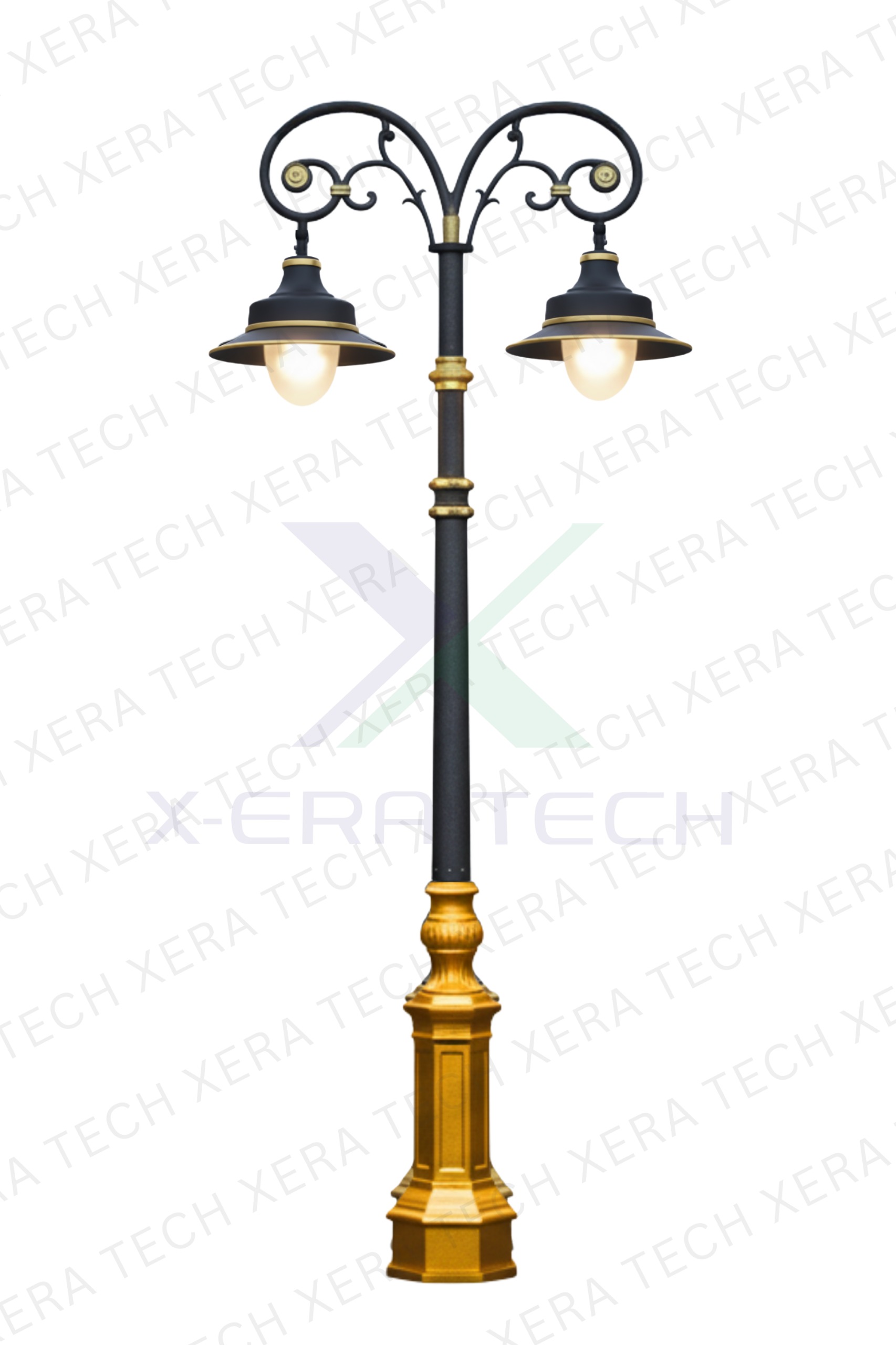 Ornamental street light with dual arm design