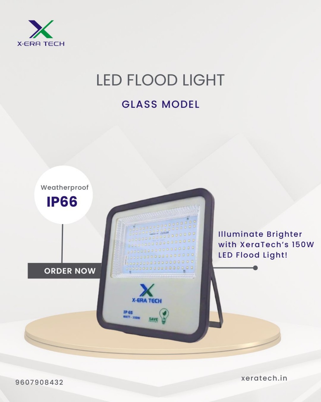 Glass model flood light clear product view