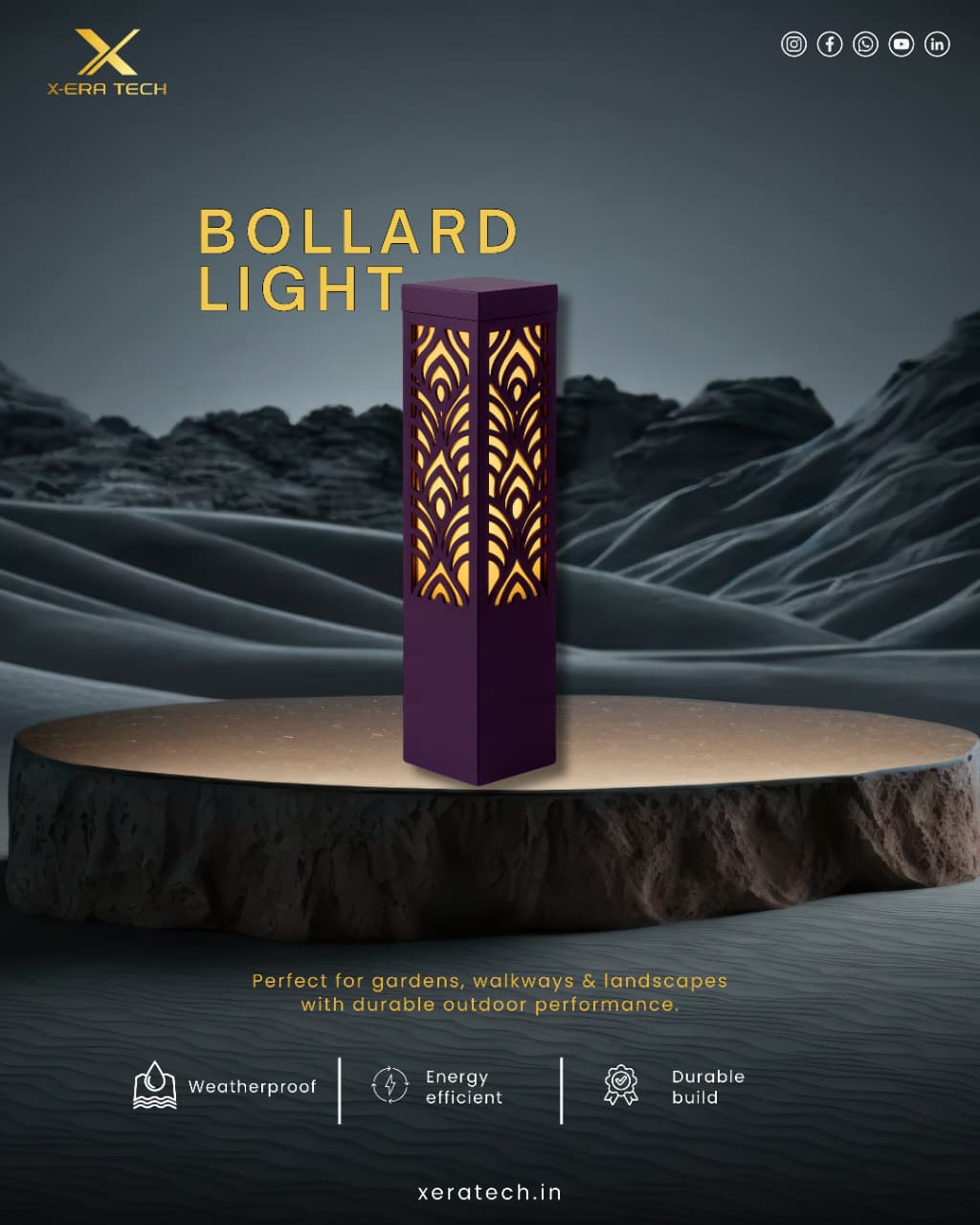 Outdoor bollard garden light product photo