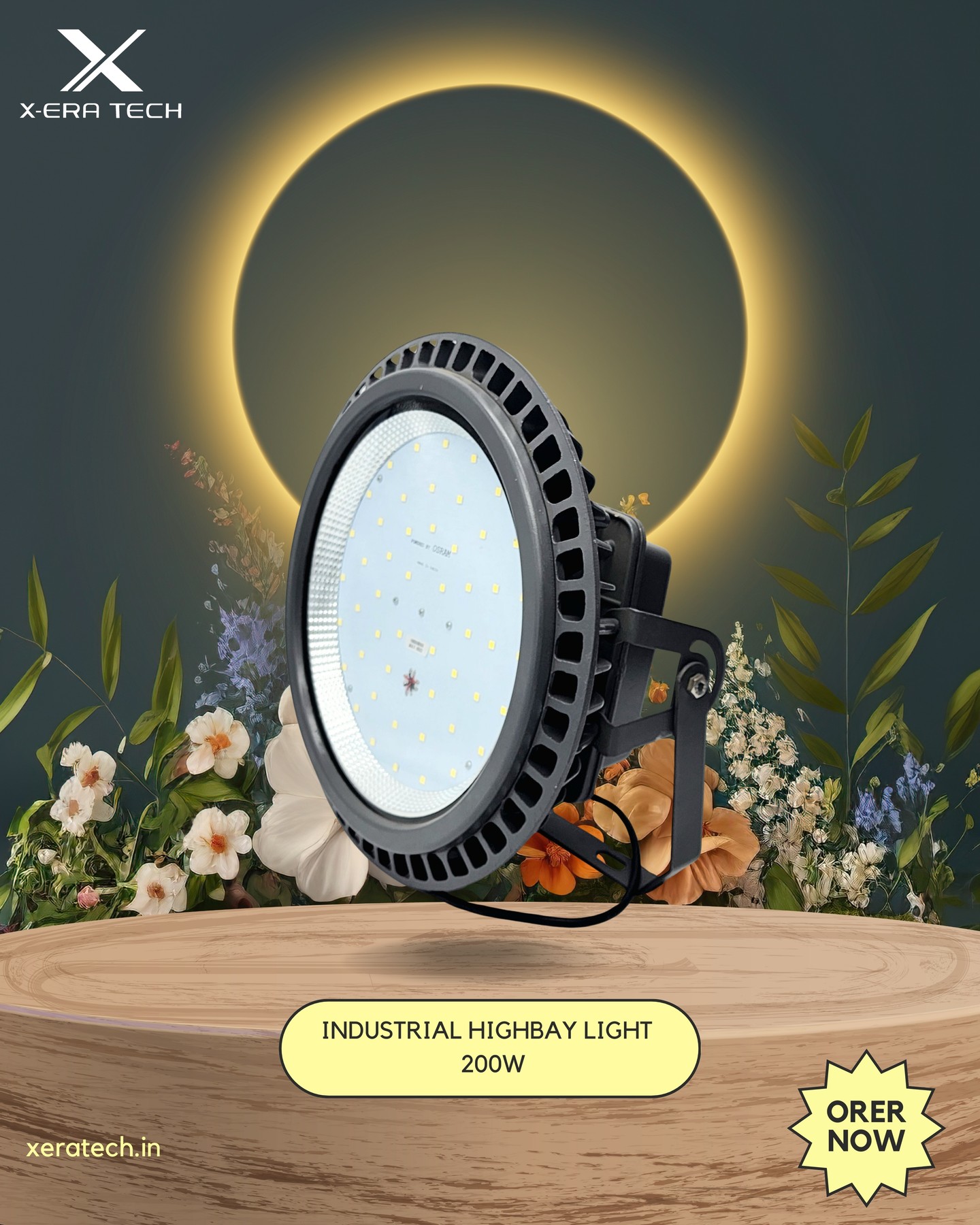 High bay light in warehouse setting