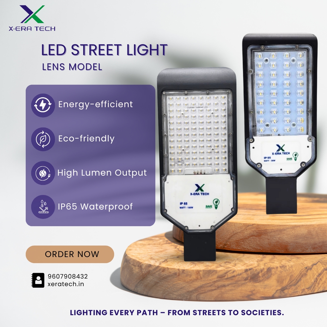 Lens model LED street light side view