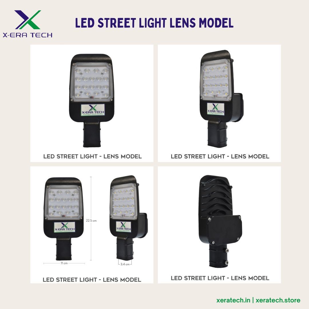 Lens model LED street light product shot