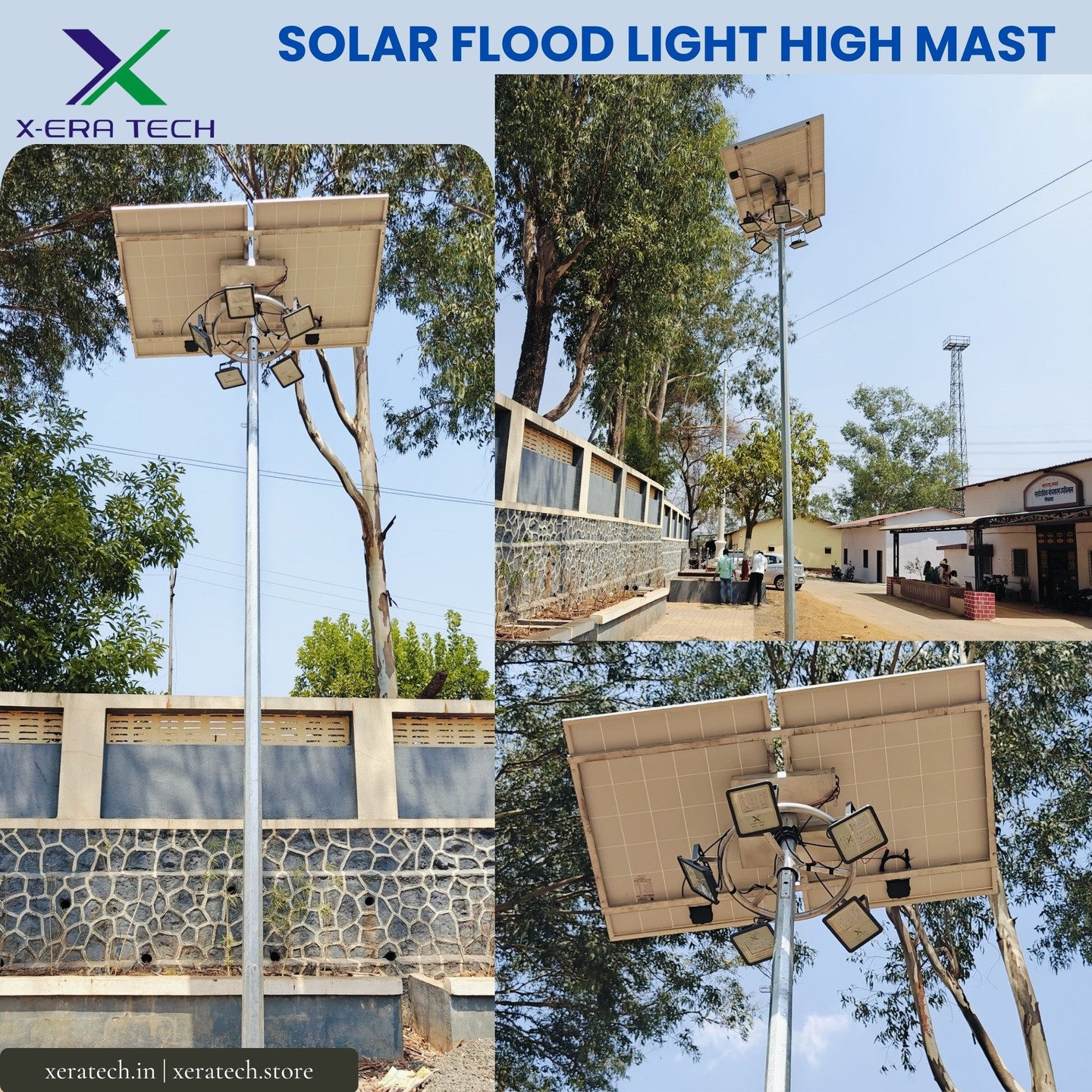 Solar flood and high mast light combo product