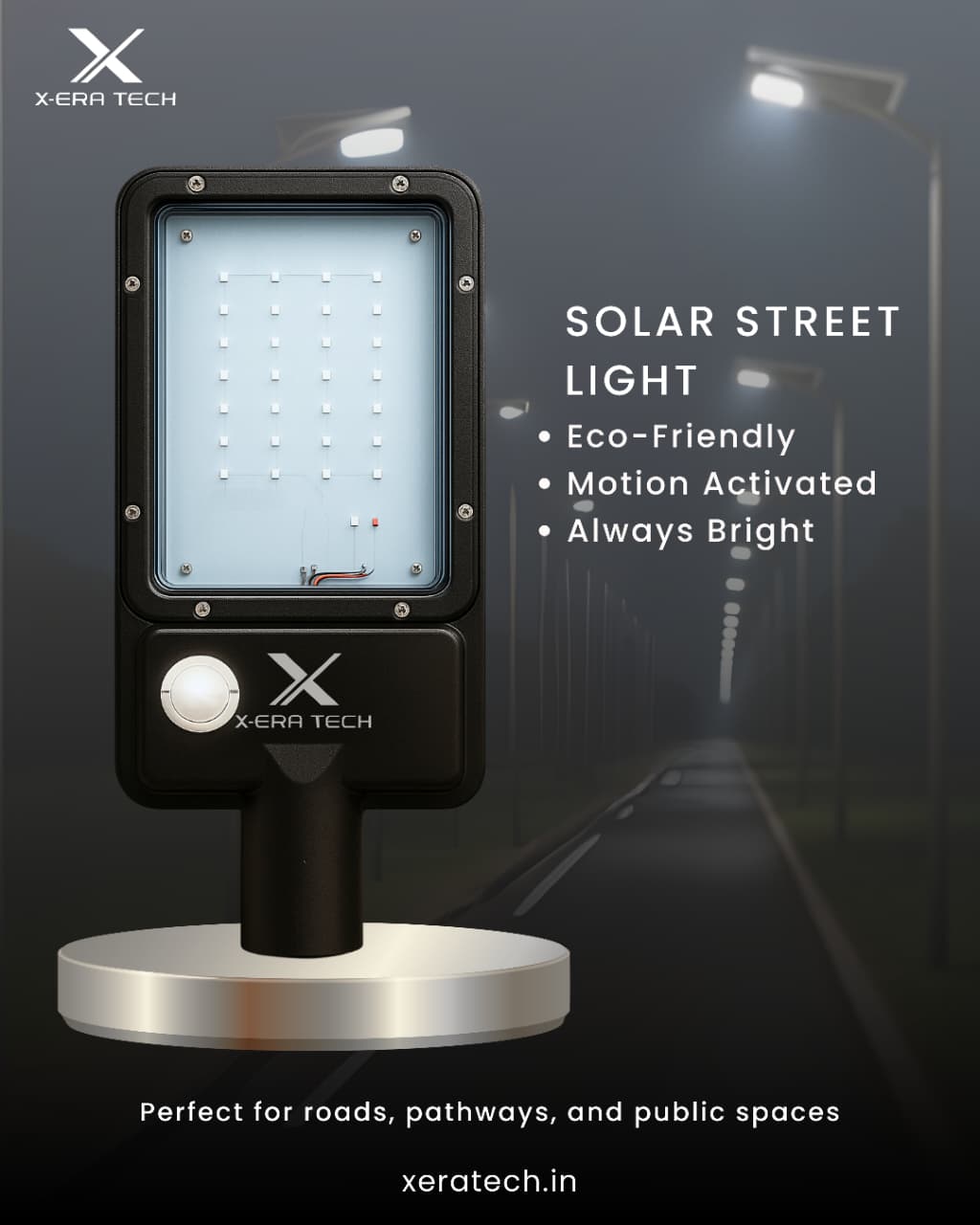Solar street light with motion sensor feature