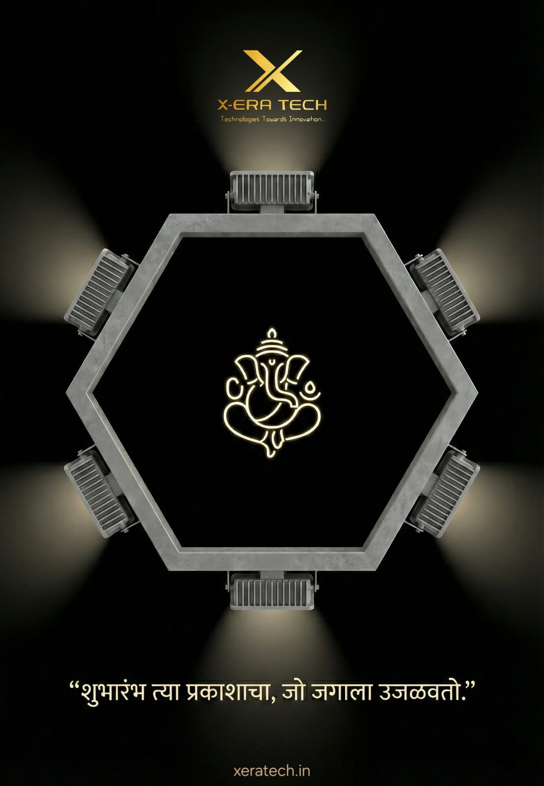 Decorative Ganesh festival lighting post