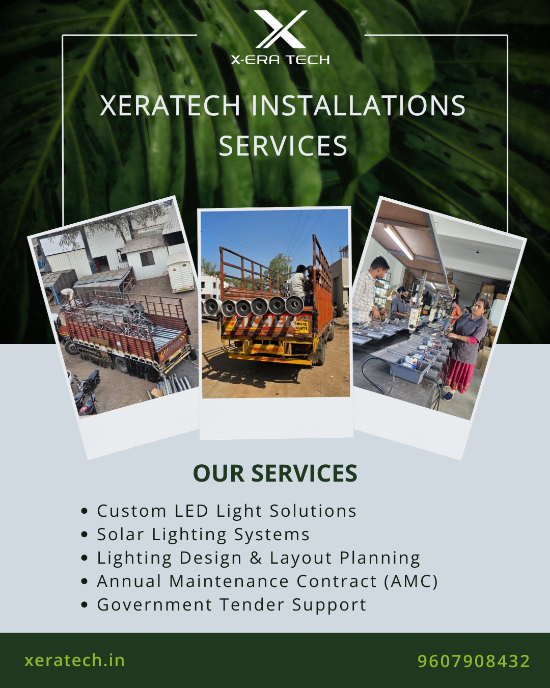 Installation team at work on lighting project