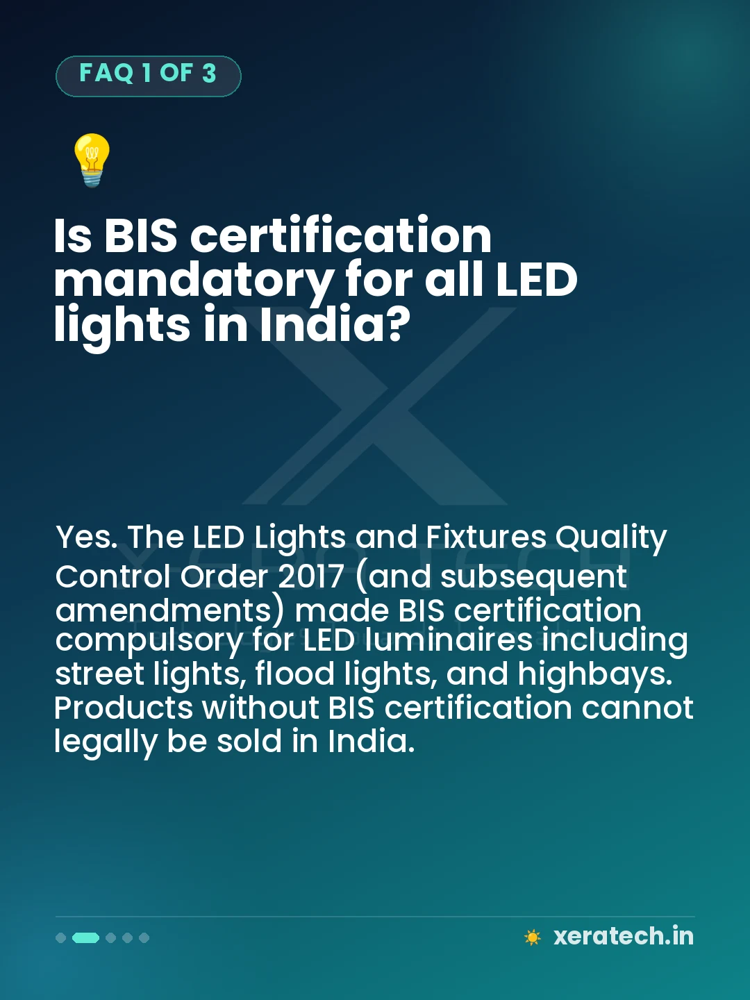 Is BIS certification mandatory for all LED lights in India?