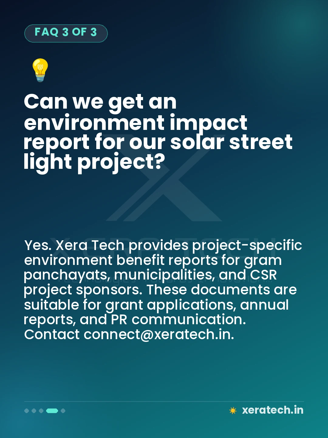 Can we get an environment impact report for our solar street light project?