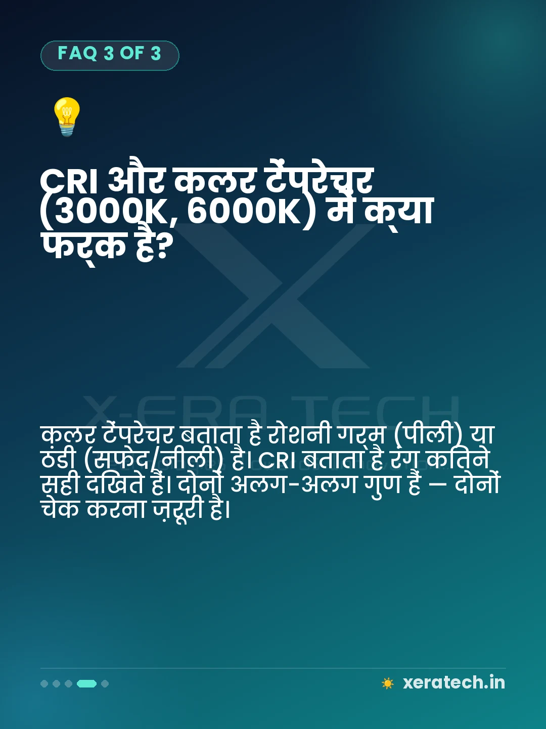 CRI और कलर टेंपरेचर (3000K, 6000K) में क्या फर्क है?