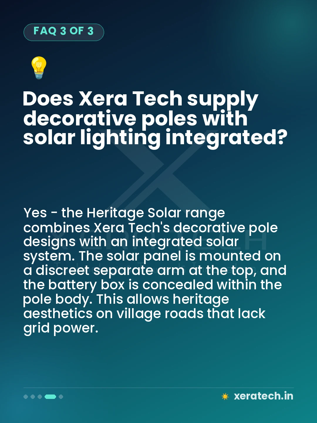 Does Xera Tech supply decorative poles with solar lighting integrated?