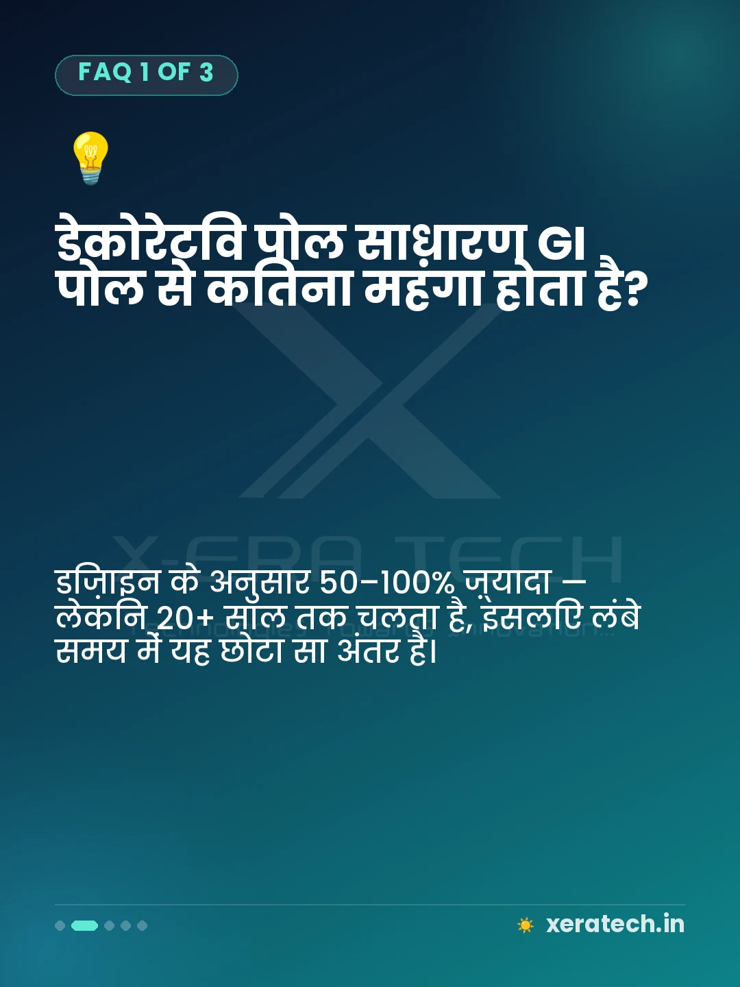 डेकोरेटिव पोल साधारण GI पोल से कितना महंगा होता है?