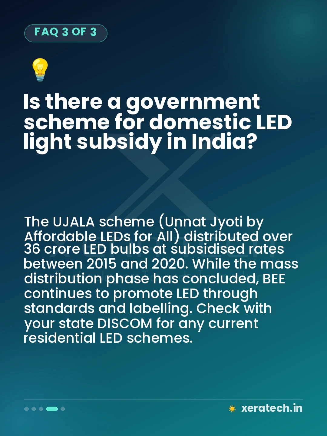 Is there a government scheme for domestic LED light subsidy in India?