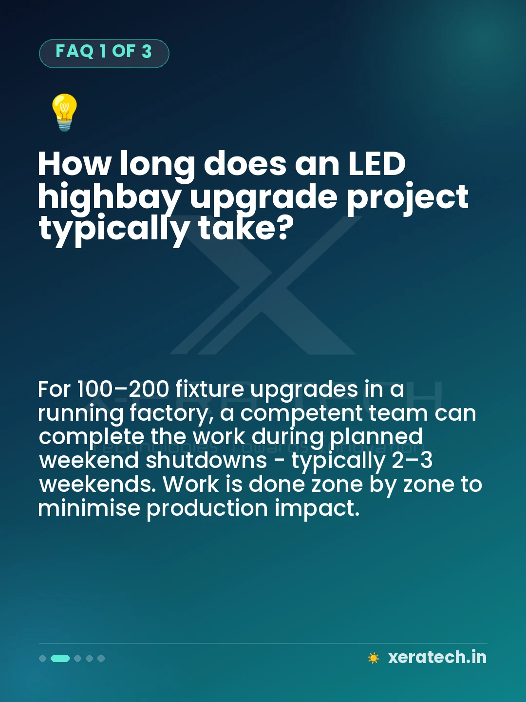 How long does an LED highbay upgrade project typically take?