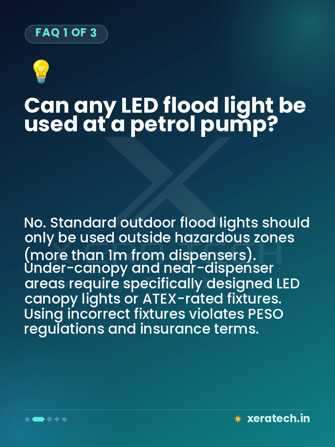 Can any LED flood light be used at a petrol pump?