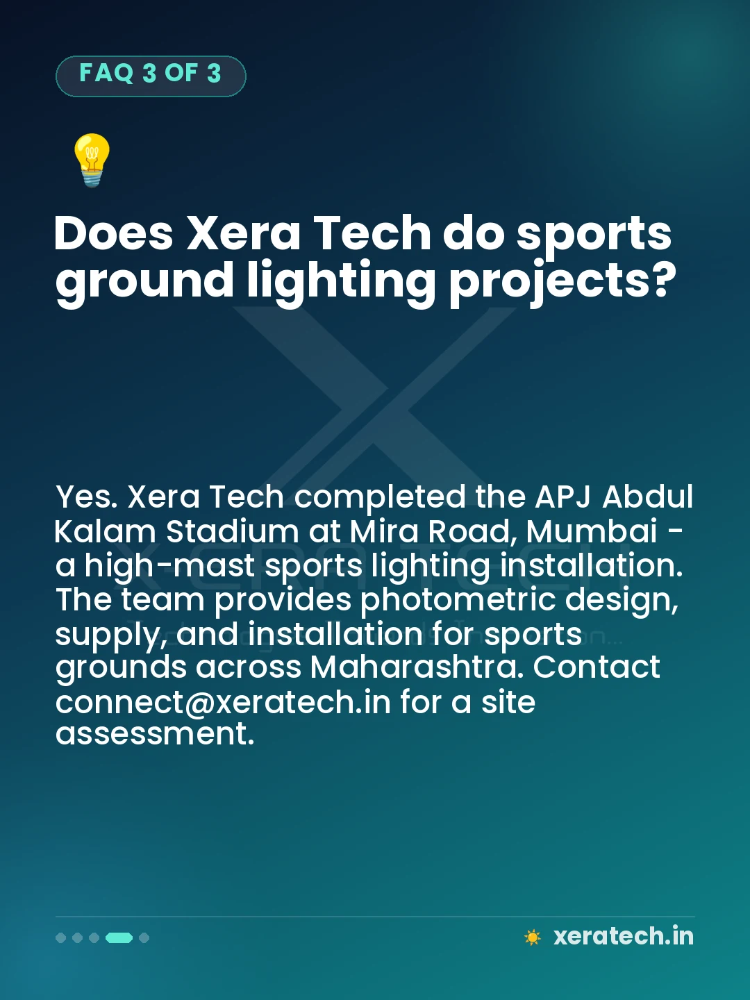 Does Xera Tech do sports ground lighting projects?