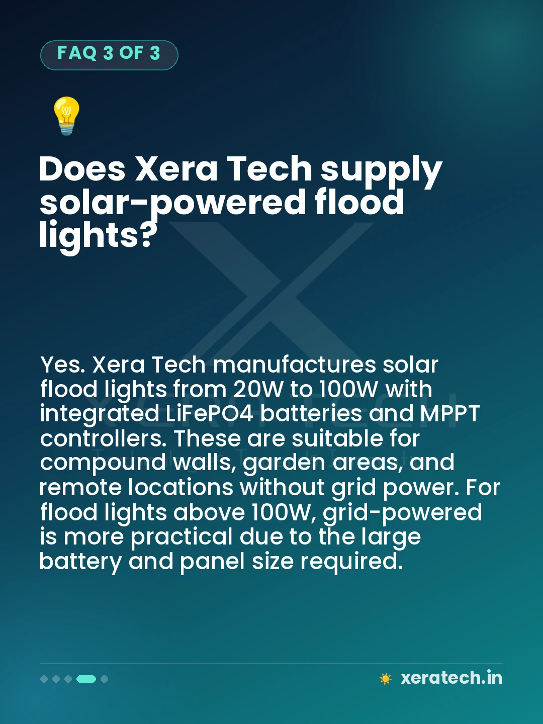 Does Xera Tech supply solar-powered flood lights?