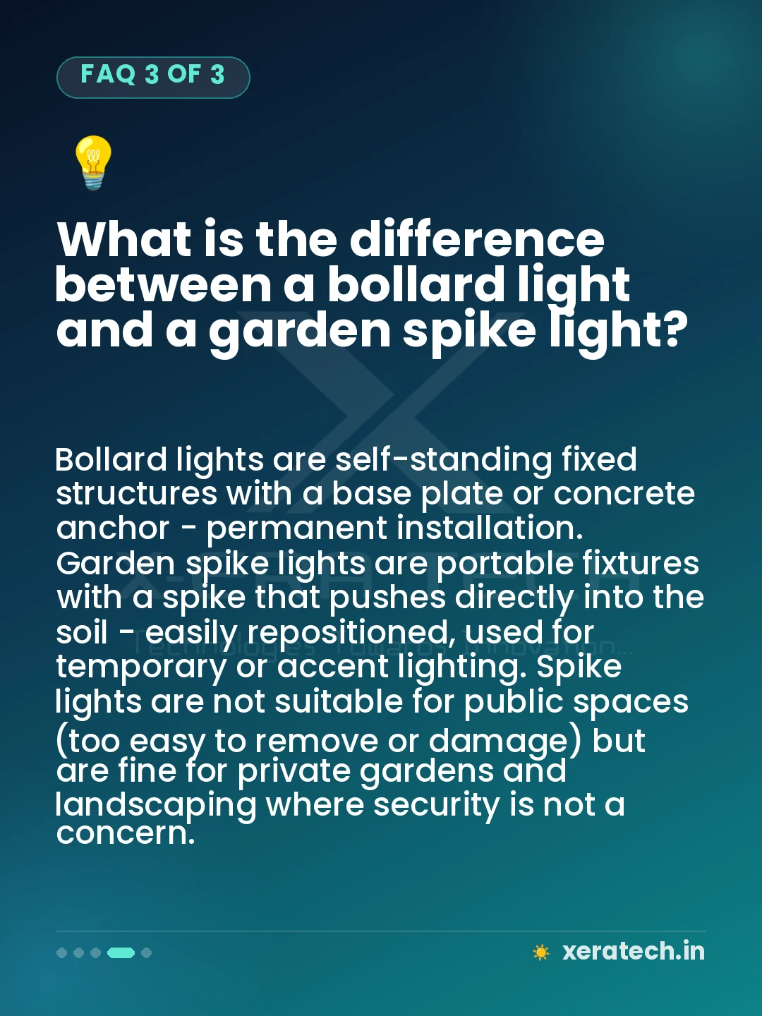 What is the difference between a bollard light and a garden spike light?