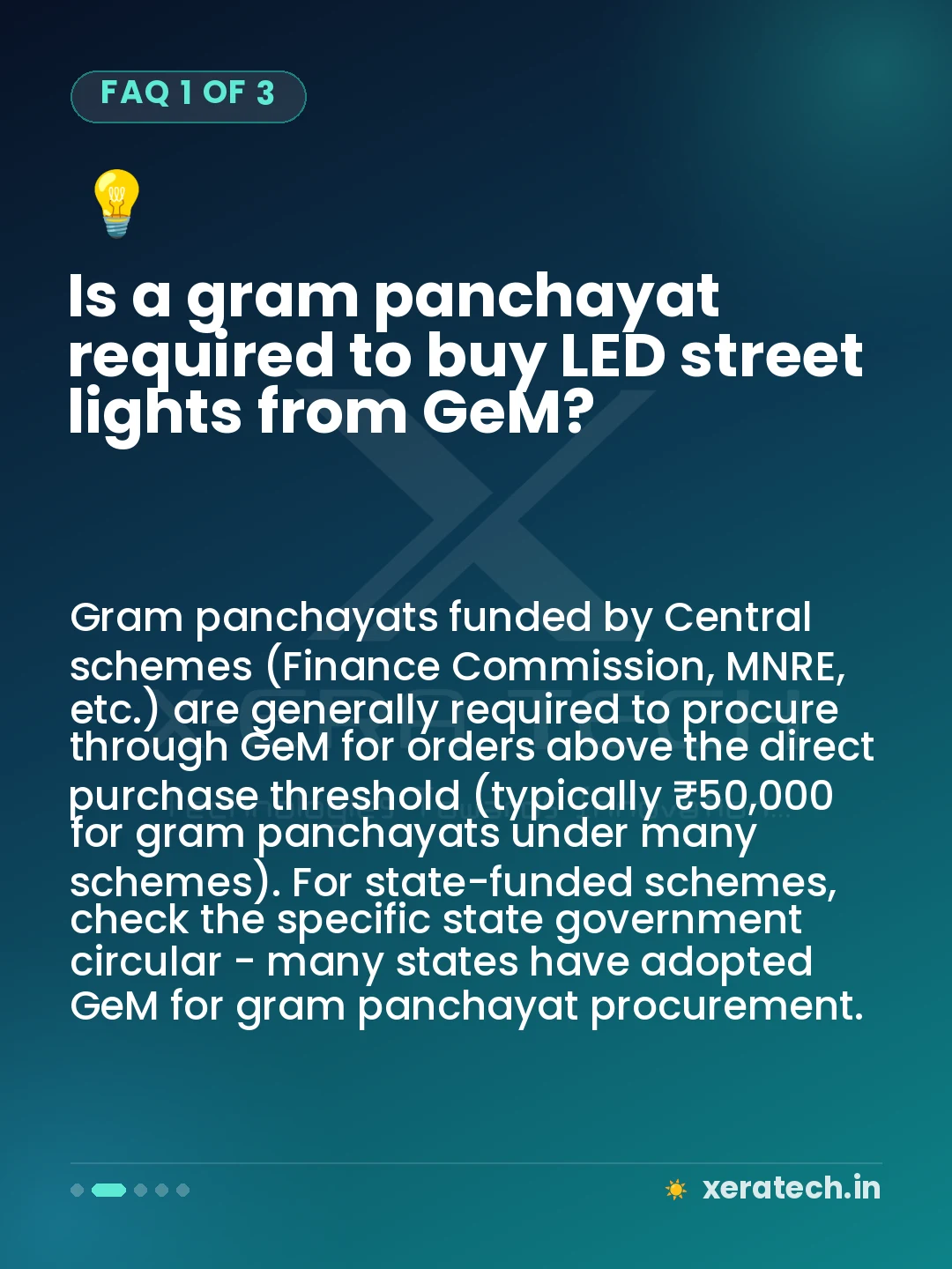 Is a gram panchayat required to buy LED street lights from GeM?