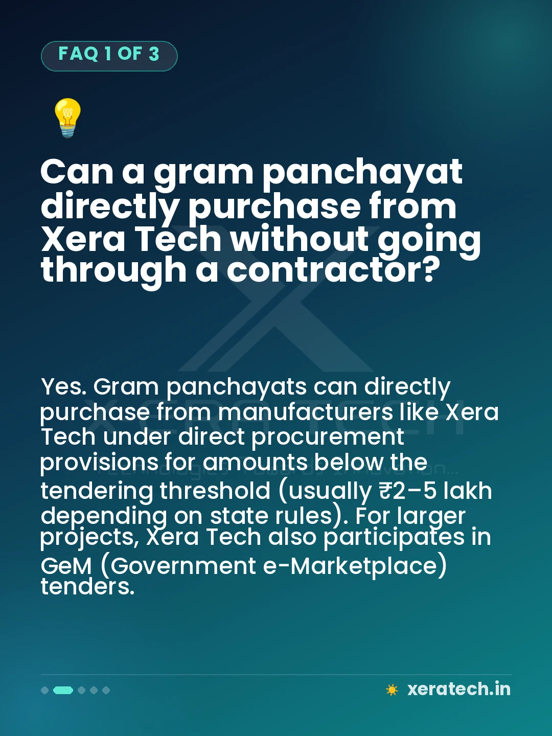 Can a gram panchayat directly purchase from Xera Tech without going through a contractor?
