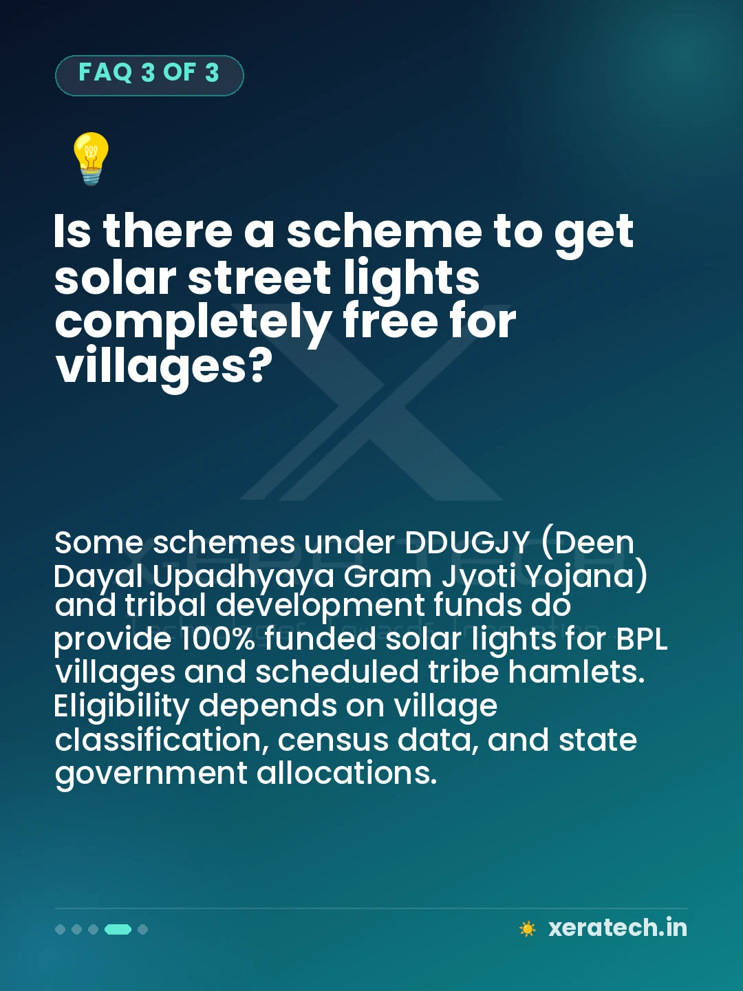Is there a scheme to get solar street lights completely free for villages?