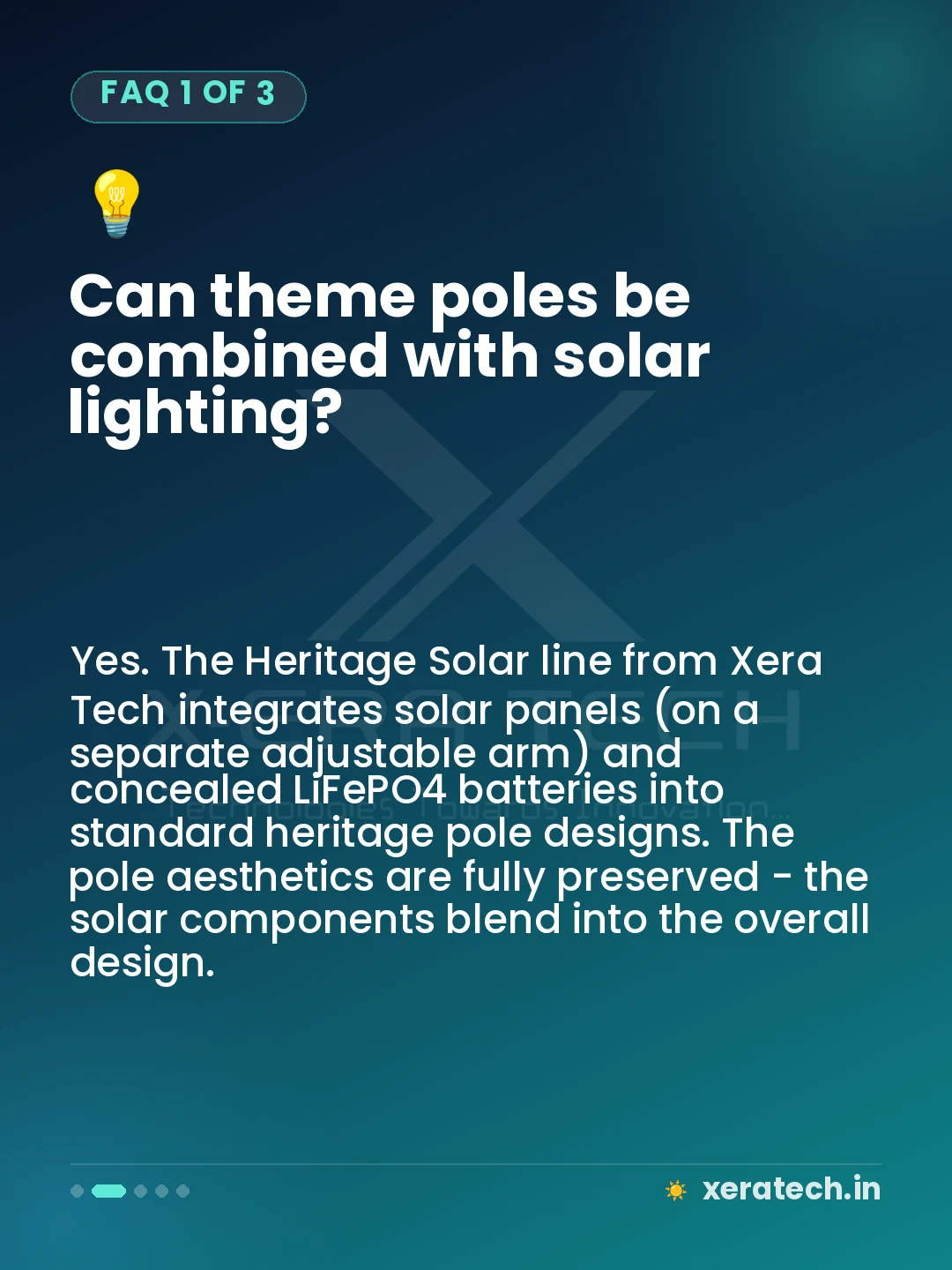 Can theme poles be combined with solar lighting?