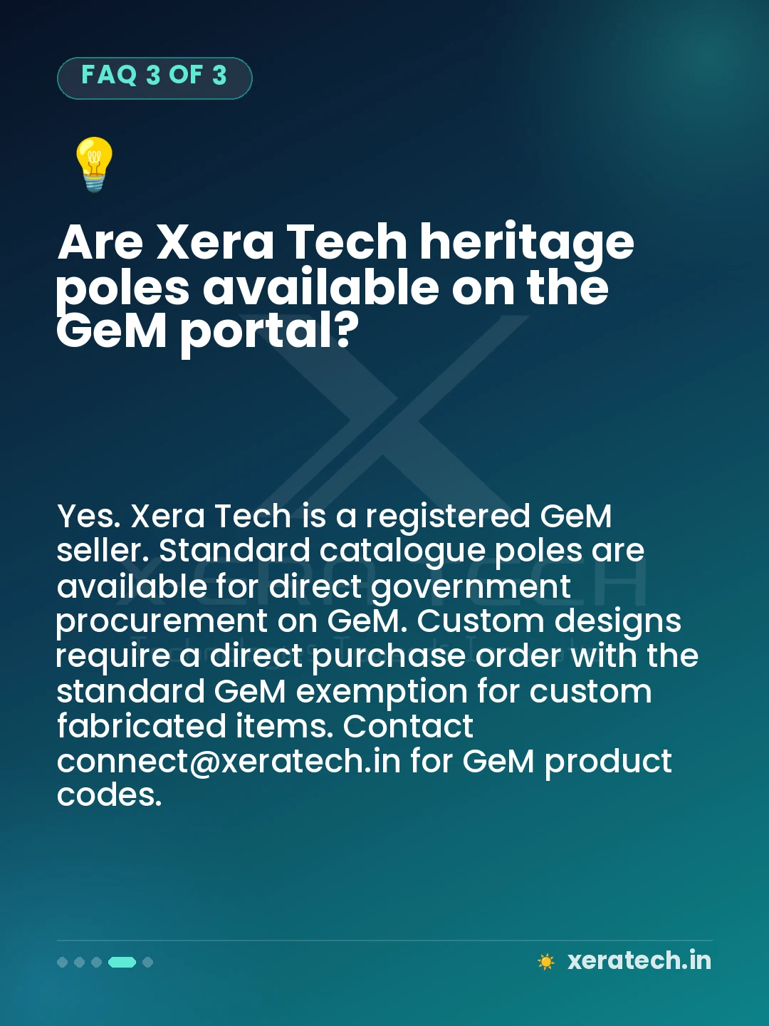 Are Xera Tech heritage poles available on the GeM portal?