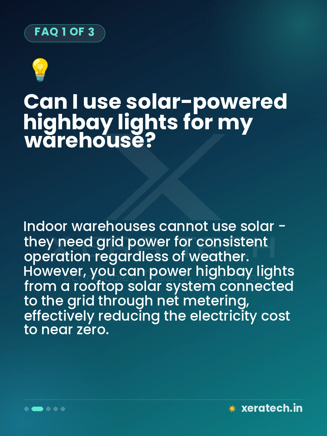 Can I use solar-powered highbay lights for my warehouse?
