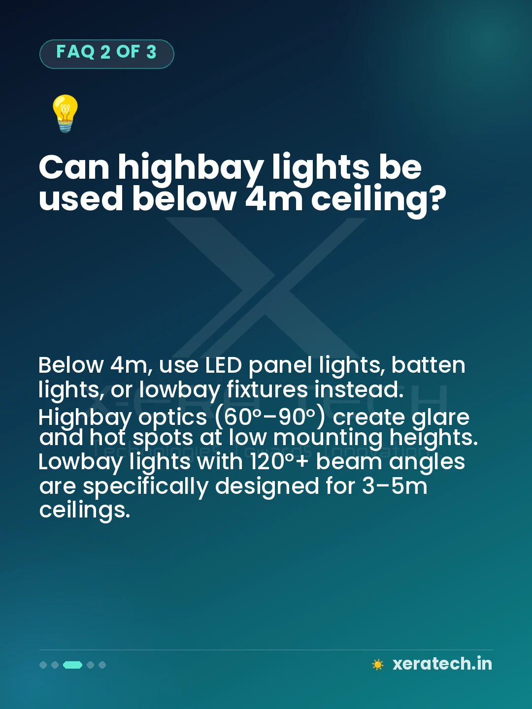 Can highbay lights be used below 4m ceiling?