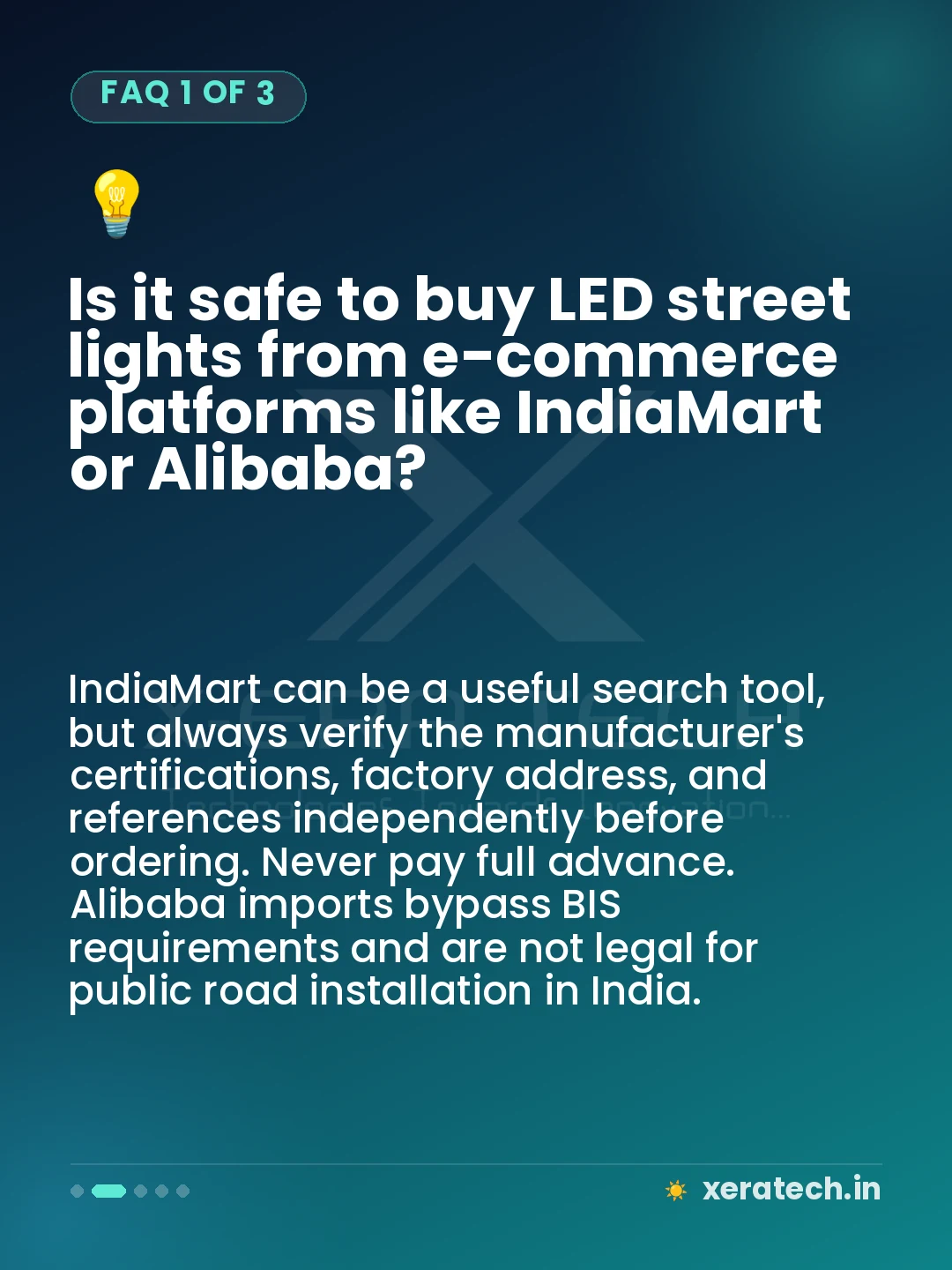 Is it safe to buy LED street lights from e-commerce platforms like IndiaMart or Alibaba?