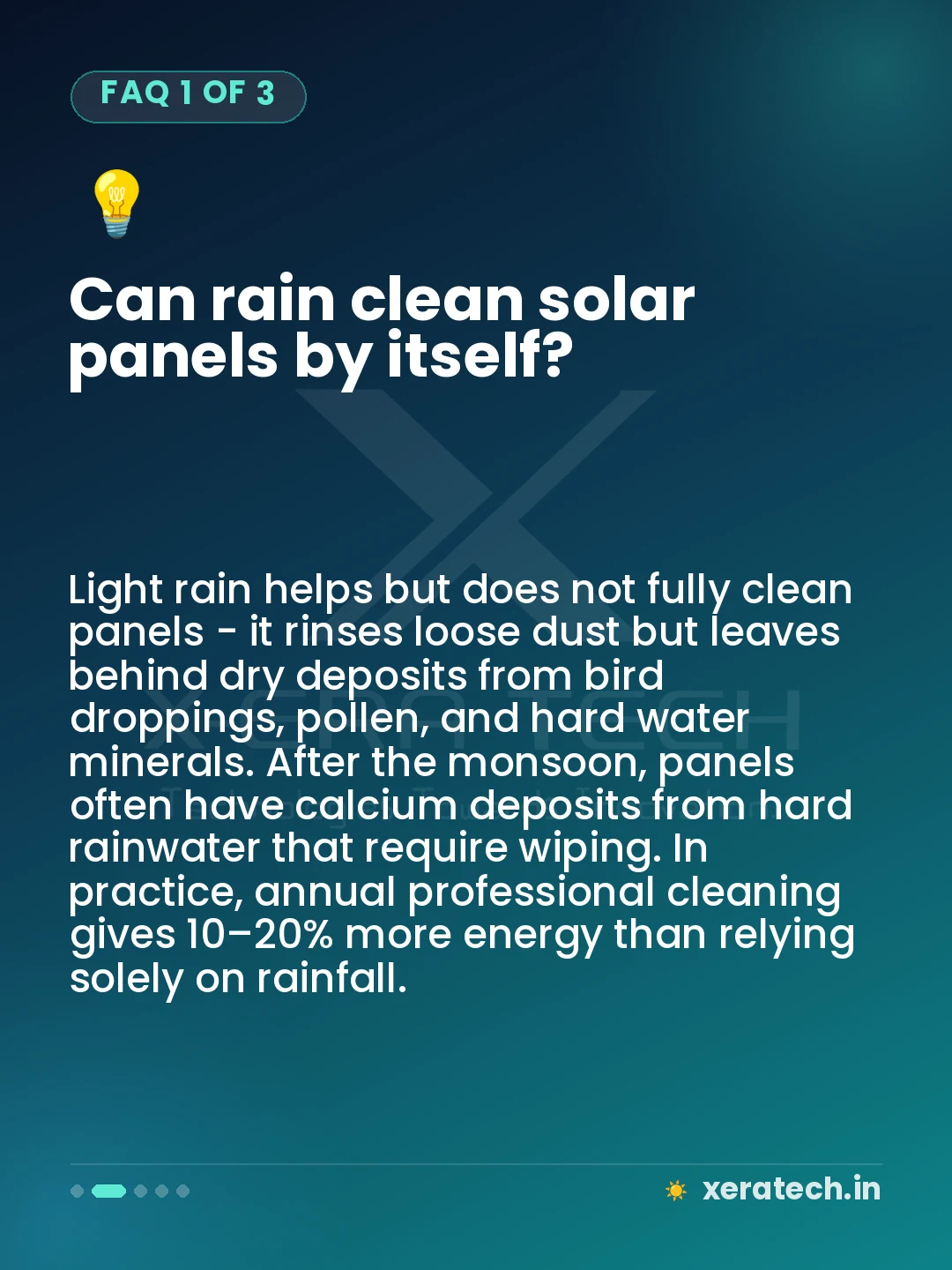 Can rain clean solar panels by itself?