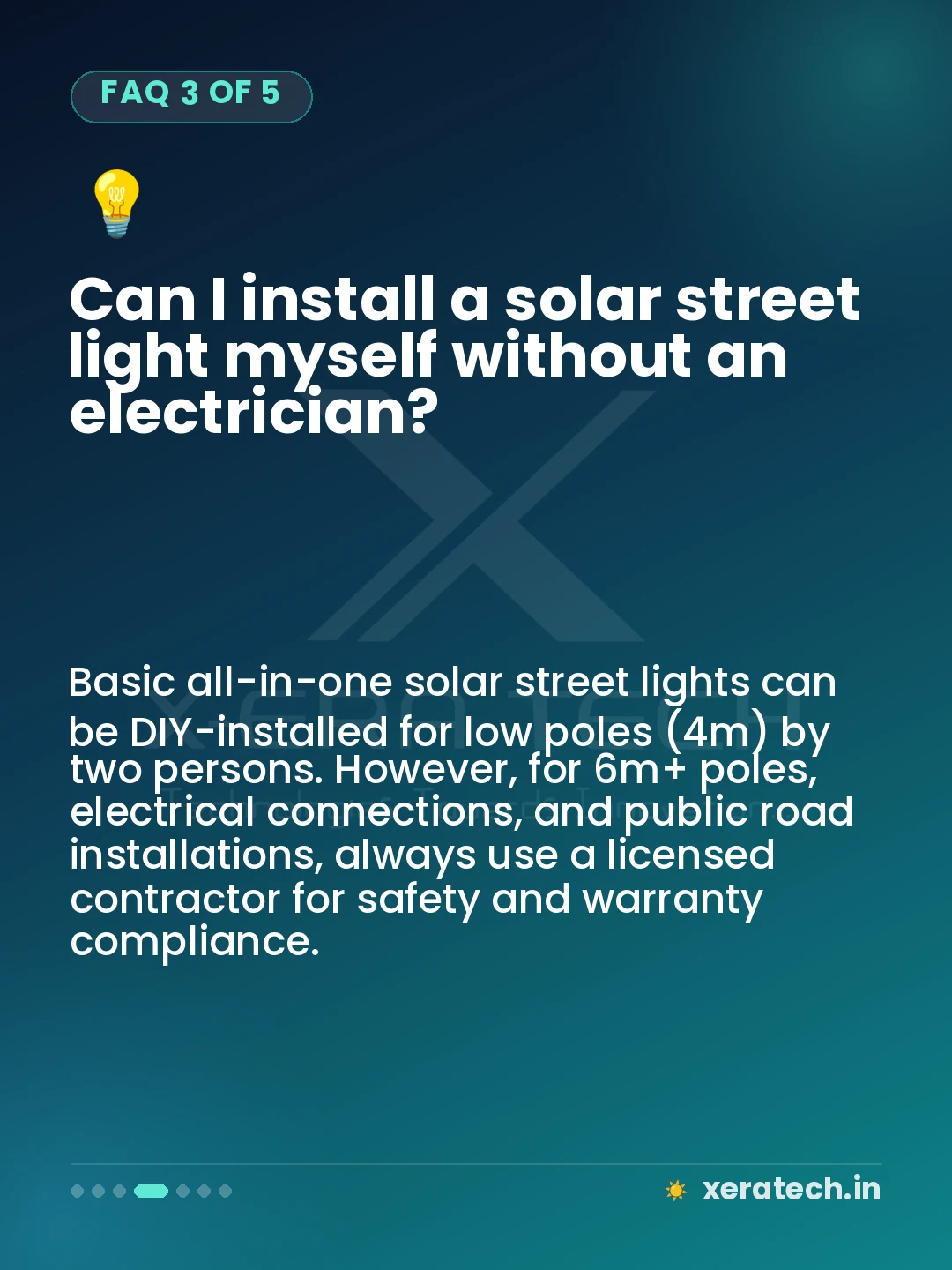 Can I install a solar street light myself without an electrician?