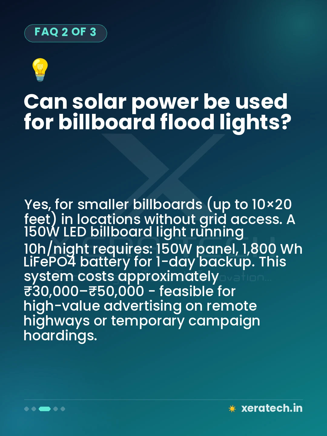 Can solar power be used for billboard flood lights?
