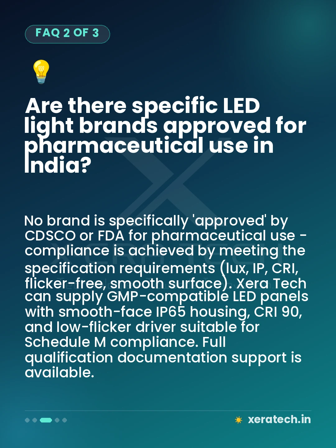 Are there specific LED light brands approved for pharmaceutical use in India?