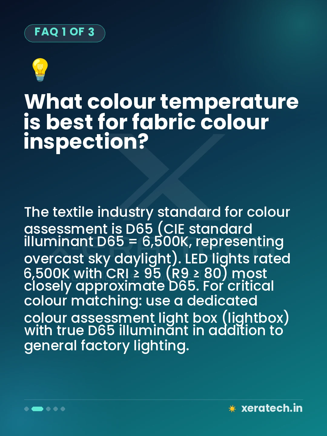 What colour temperature is best for fabric colour inspection?