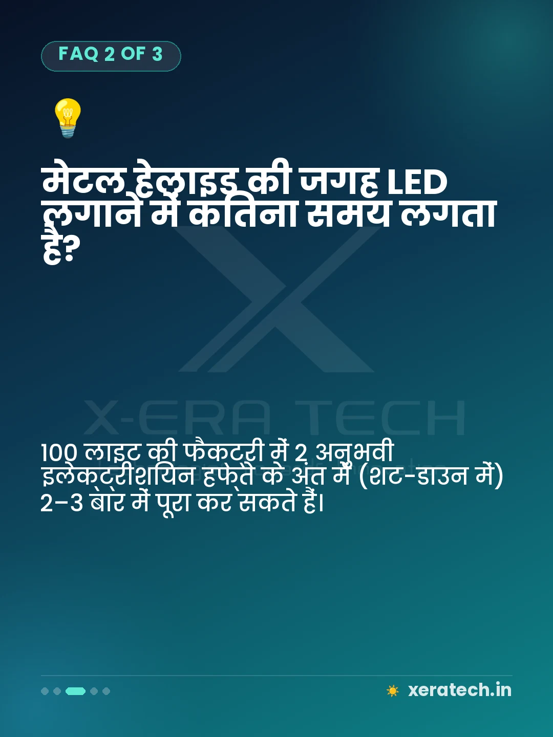 मेटल हेलाइड की जगह LED लगाने में कितना समय लगता है?
