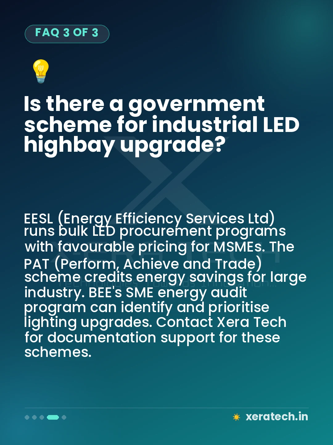 Is there a government scheme for industrial LED highbay upgrade?