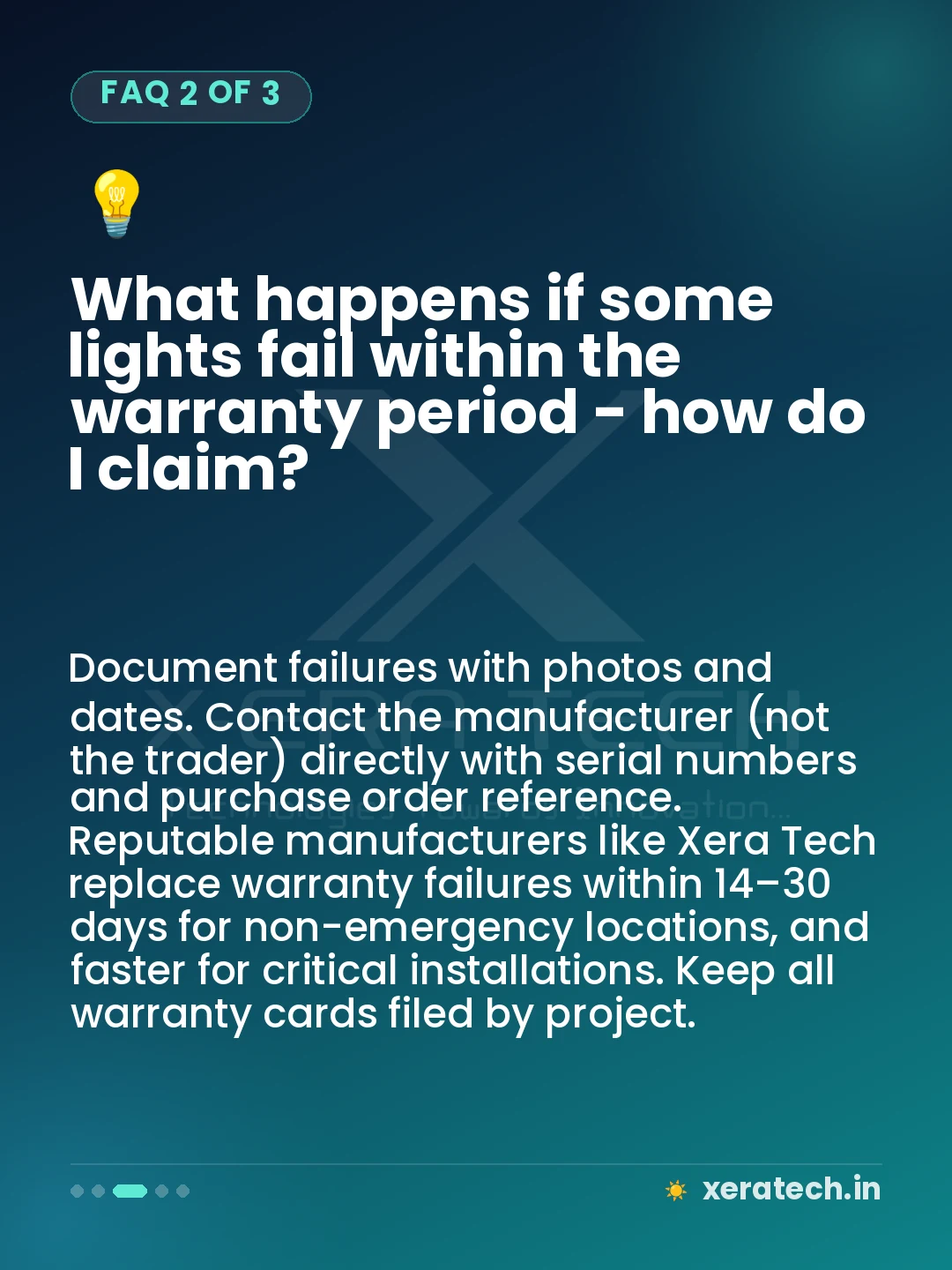 What happens if some lights fail within the warranty period - how do I claim?