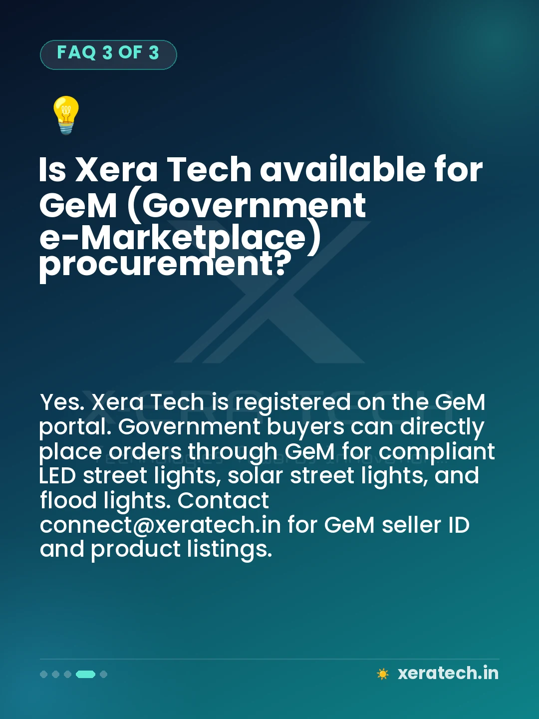 Is Xera Tech available for GeM (Government e-Marketplace) procurement?