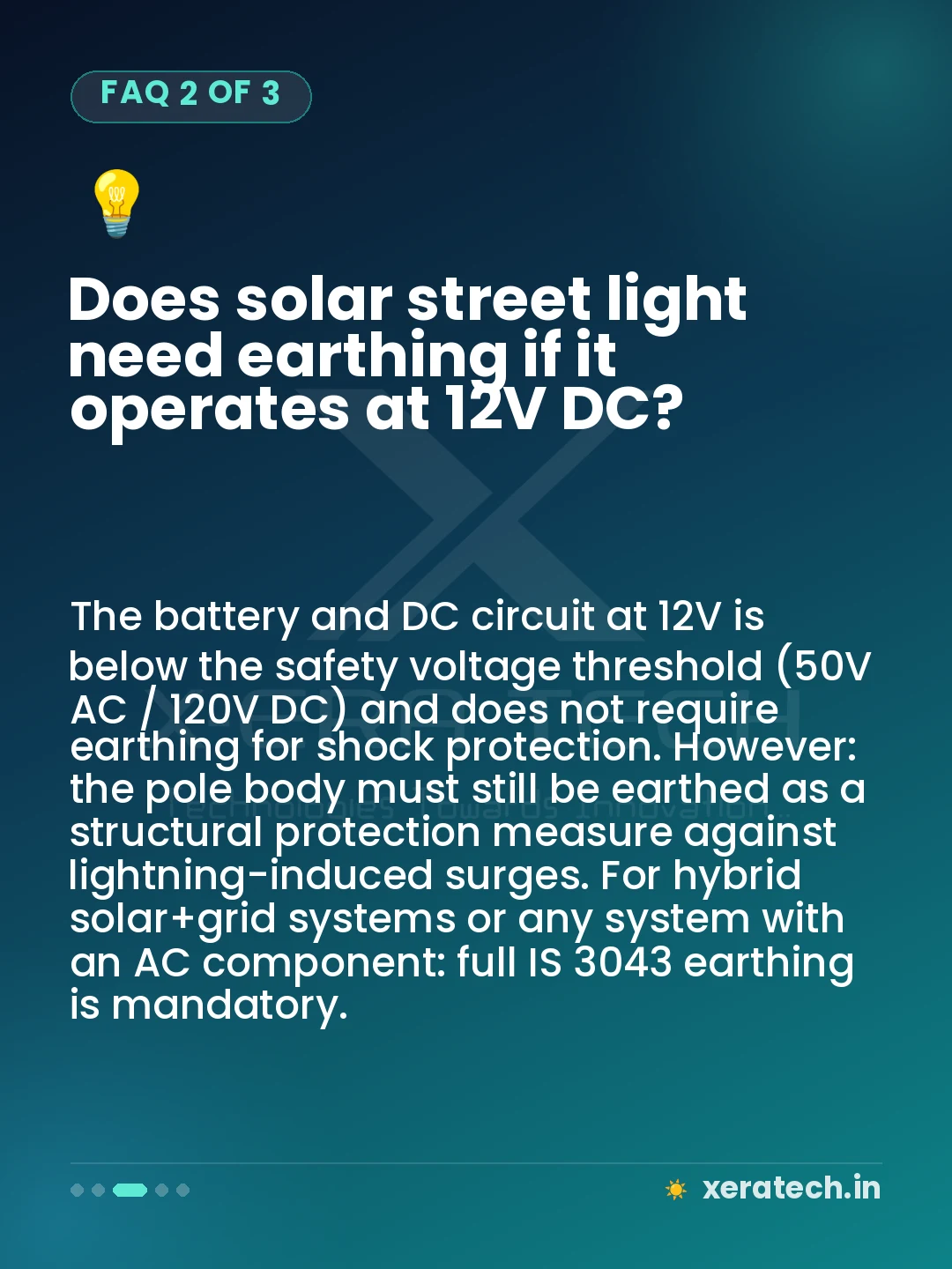 Does solar street light need earthing if it operates at 12V DC?